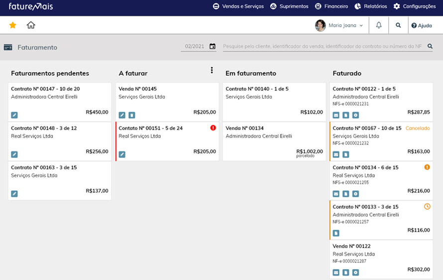 Kanban Faturamento
